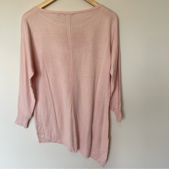 Cullen Pink Asymmetrical Hem Silk Cashmere Sweater Small - Picture 5 of 6